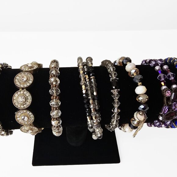 Bundle of 8 Wearable Beaded and Rhinestone Fashion Bracelets - Picture 6 of 8